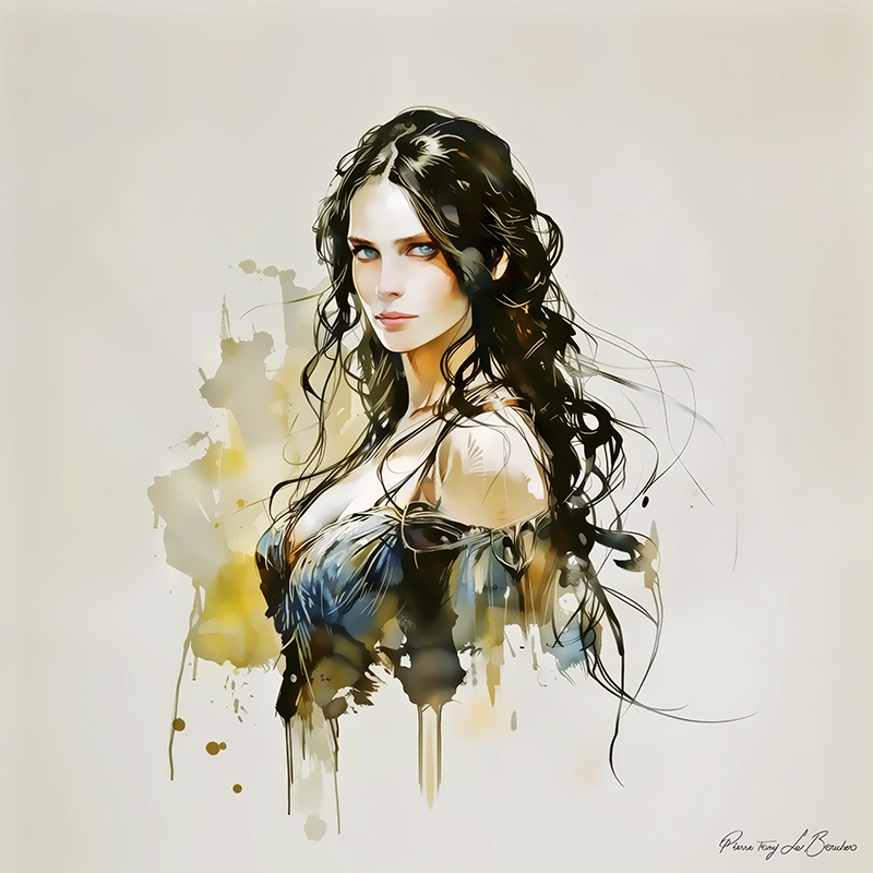 Léto – divinité grecque personnifiée de la maternité divine, portrait féminin mythologique au regard calme et noble, peinture inspirée de la mythologie grecque et des figures du panthéon antique.
