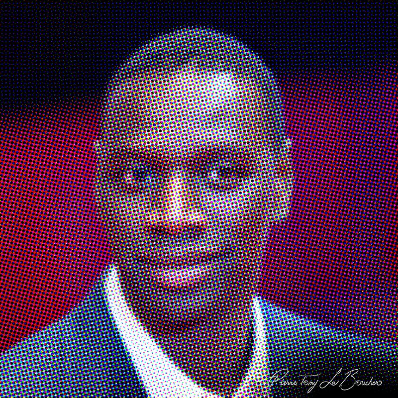 Portrait intitulé Omar Sy traité par dilution optique.