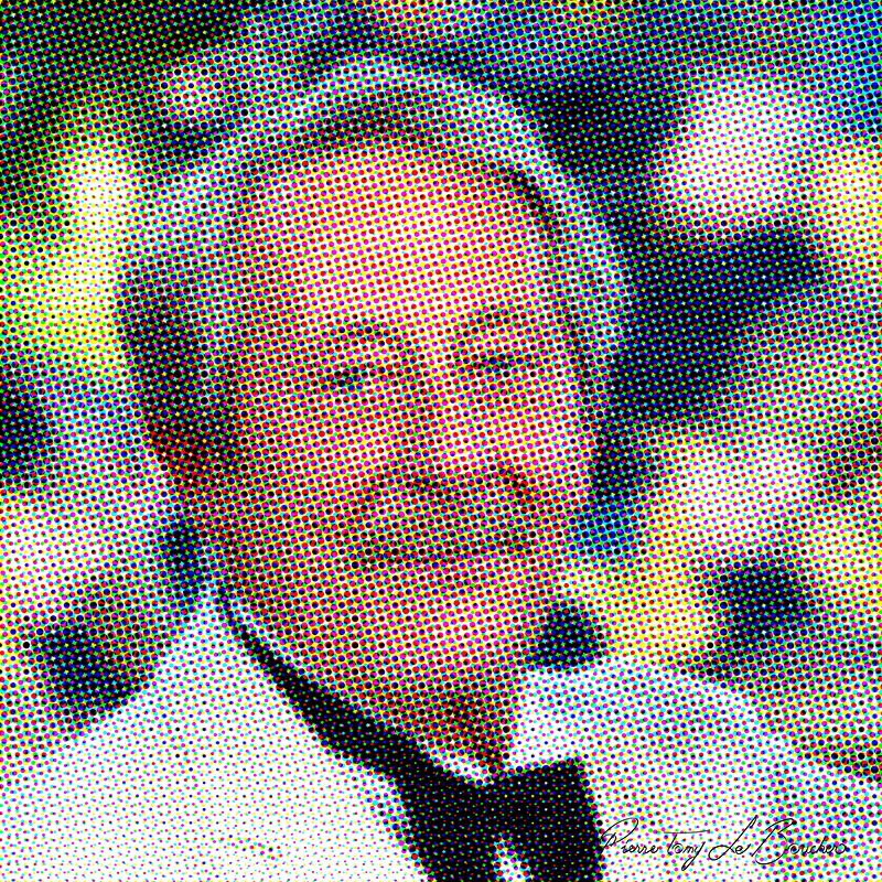 Portrait de Jean Rochefort traité par dilution optique.