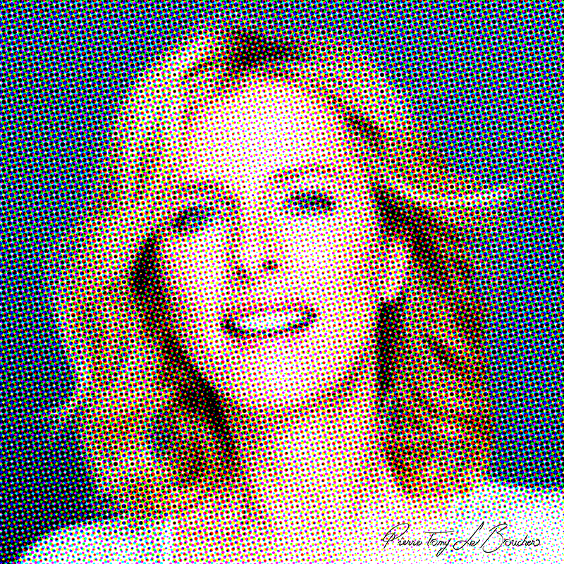Portrait de Karin Viard traité par dilution optique.