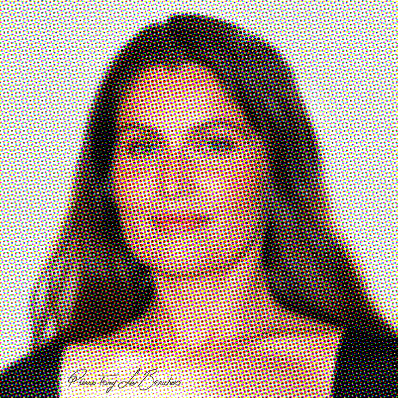 Portrait intitulé Laetitia Casta traité par dilution optique.