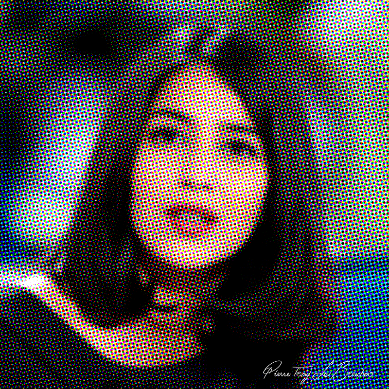 Portrait intitulé Leïla Bekhti traité par dilution optique.