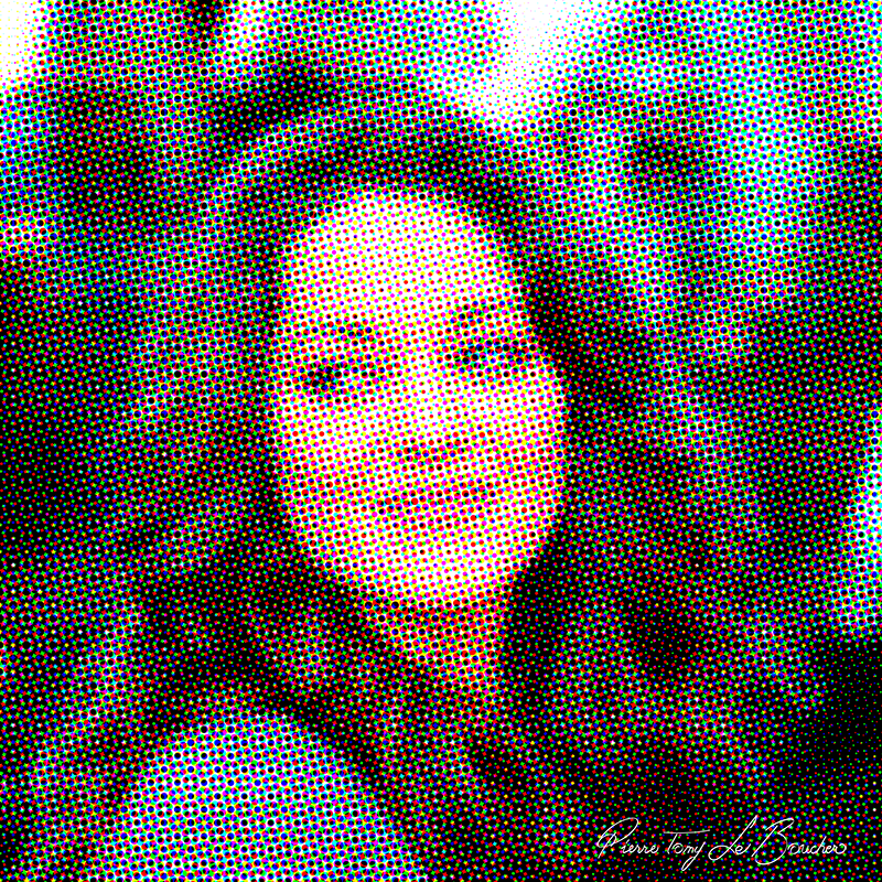 Portrait intitulé Marion Cotillard traité par dilution optique.