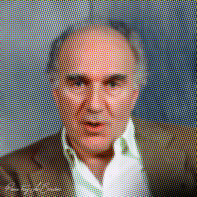 Portrait intitulé Michel Piccoli traité par dilution optique.