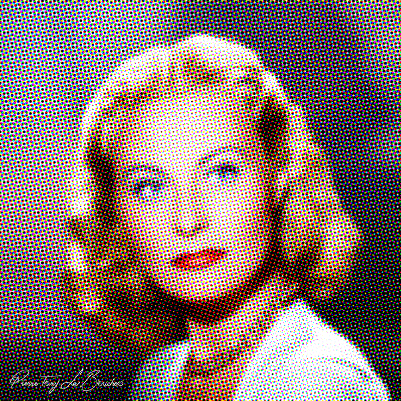 Portrait intitulé Michèle Morgan traité par dilution optique.