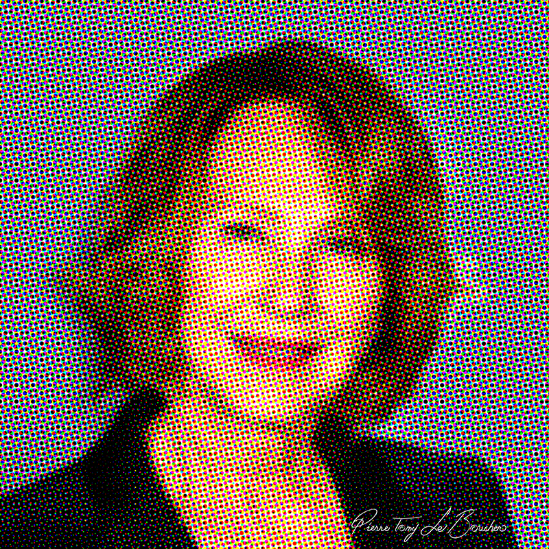 Portrait intitulé Nathalie Baye traité par dilution optique.