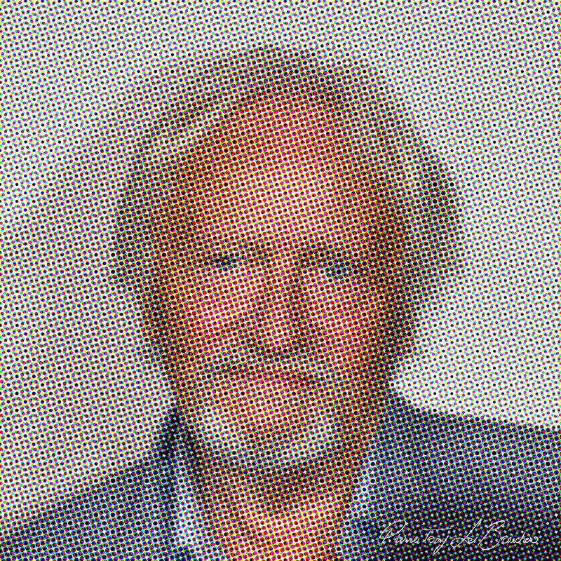 Portrait intitulé Niels Arestrup traité par dilution optique.