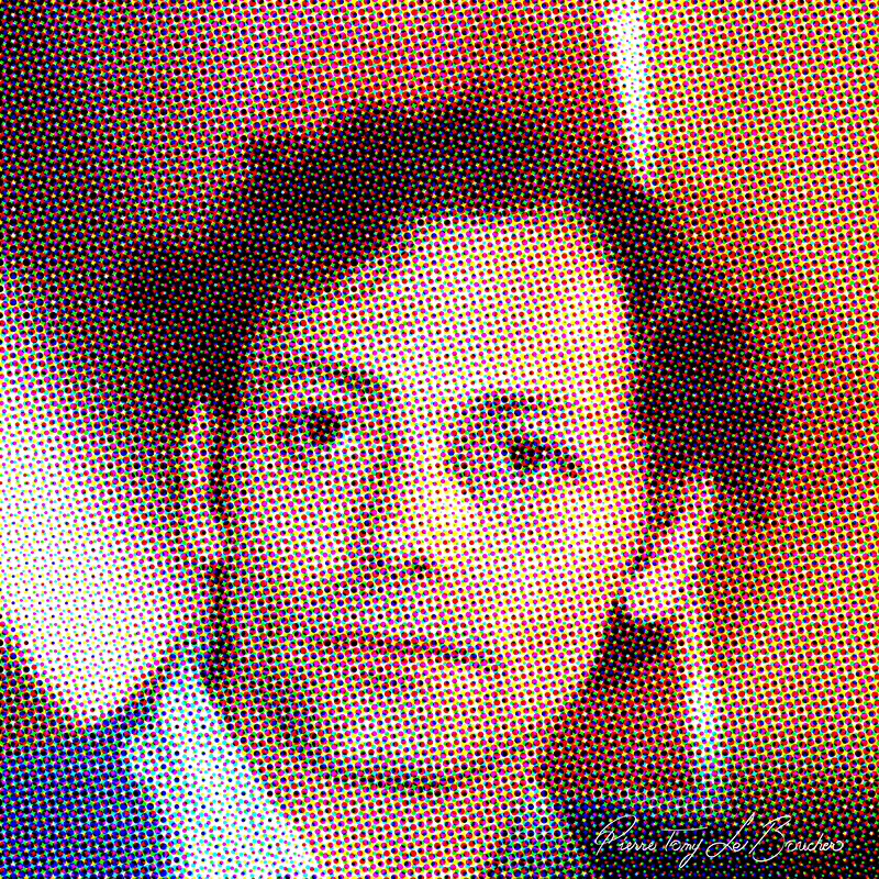 Portrait intitulé Patrick Dewaere traité par dilution optique.
