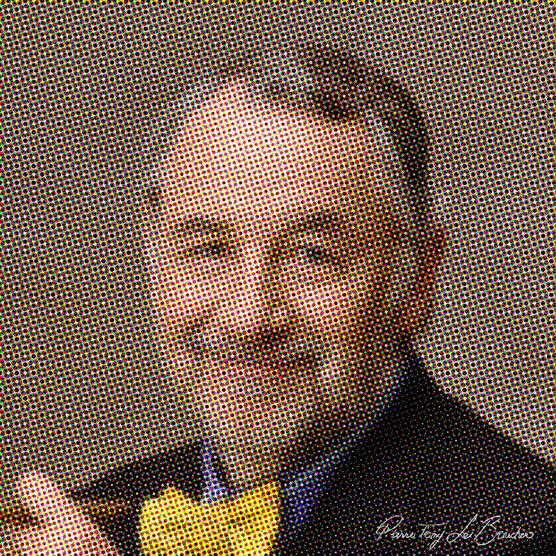 Portrait intitulé Philippe Noiret traité par dilution optique.