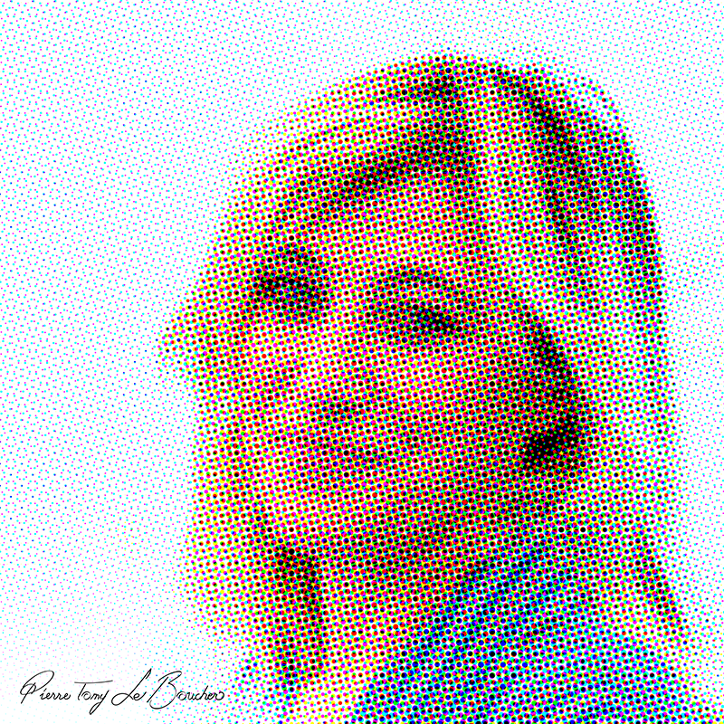 Portrait intitulé Valeria Bruni Tedeschi traité par dilution optique.