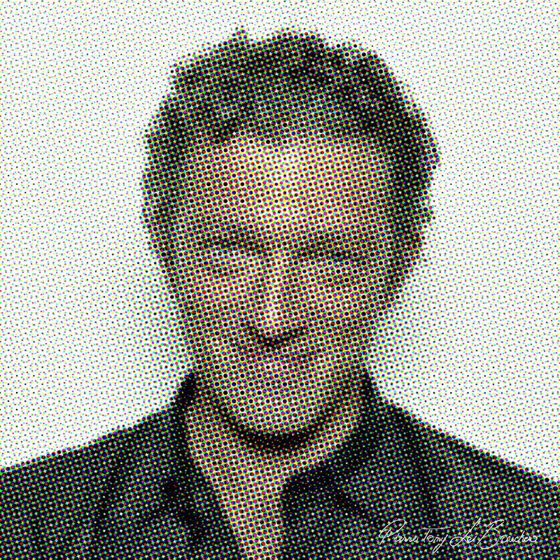 Portrait intitulé Vincent Cassel traité par dilution optique.