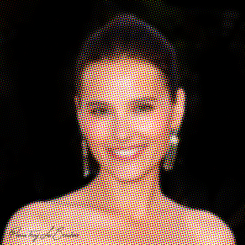 Portrait intitulé Virginie Ledoyen traité par dilution optique.