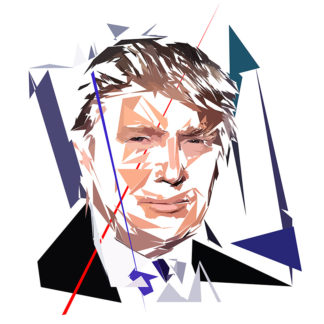 Donald Trump - Un personnage politiques représentés à la façon de l'éloge de l'approximation