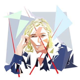 Marine Le Pen - Un personnage politiques représentés à la façon de l'éloge de l'approximation