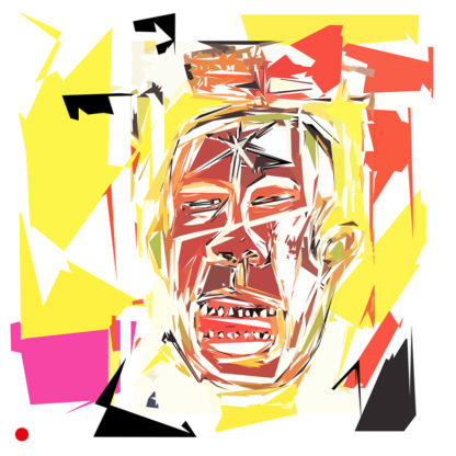 Appropriation et remake d'un tableau de Jean-Michel Basquiat dans le cadre de l'éloge de l'approximation et la perception liée à la mémoire vaporeuse.