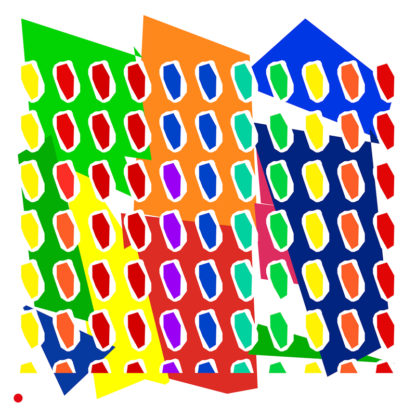 Appropriation et remake du tableau « l'abstraction radicale » de Claude Viallat dans le cadre de l'éloge de l'approximation et la perception liée à la mémoire vaporeuse.