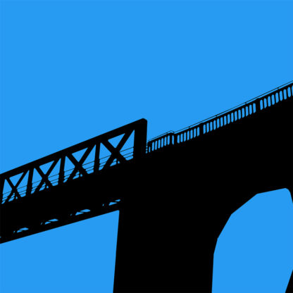 Forme et fond - Toile en noire et bleue du pont des suicidés à Saint-Benoît près de Poitiers