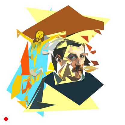Remake et appropriation du tableau "L'Autoportrait au Christ jaune, ou Portrait de l'artiste au Christ jaune" de Paul Gauguin
