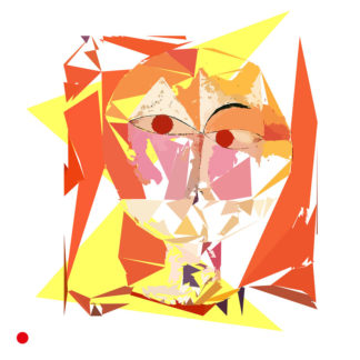 Paul Klee Senecio 1922 - L'adaptation de la tête humaine par Klee divise un visage âgé en rectangles orange, rouge, jaune et blanc.