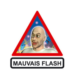Mauvais Flash- panneau de signalisation routière - INSEE - Illustration 3D réalisée dans le cadre d'une communication marketing