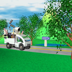 Déménagement sur Poitiers à l'aide d'un camion - Illustration 3D réalisée dans le cadre d'une communication marketing