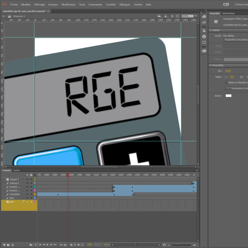 Image pour une animation RGE sous adobe animate