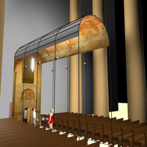Présentation de la nef de Saint-Savin - Illustration 3D réalisée dans le cadre d'une communication marketing