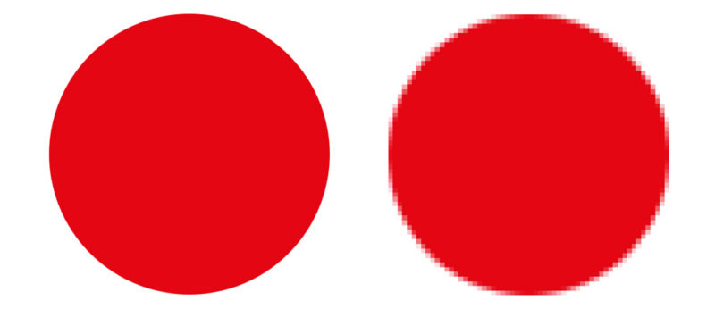 Cercle a format SVG et cercle au format bitmap