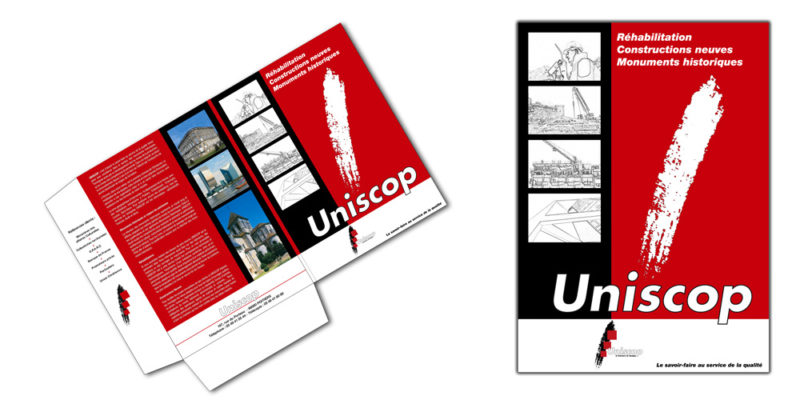 Chemise à rabat - Charte graphique d'Uniscop société spécialisée dans la rénovation dans le domaine du BTP