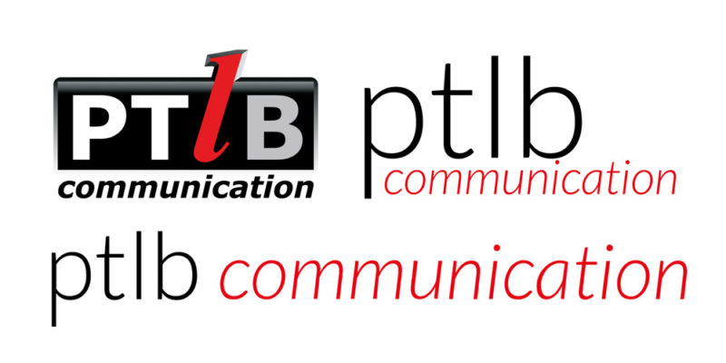 Déclinaisons et modifications du logotype de PTLB communication