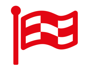 Pictogrammes rouges et blancs concernant l'organisation d'une signalétique extérieure fabriquée sur mesure et mettre la mise en évidence de l'image de marque de l'entreprise