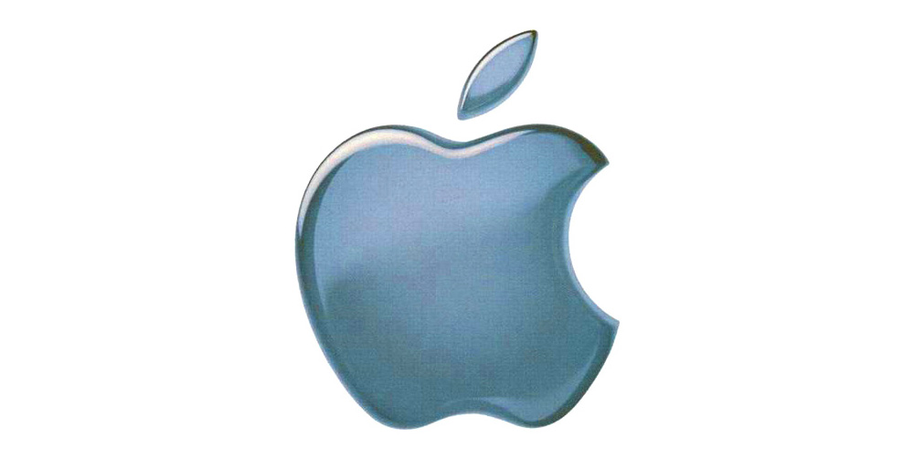 Logotype Apple à la façon d'une verrerie