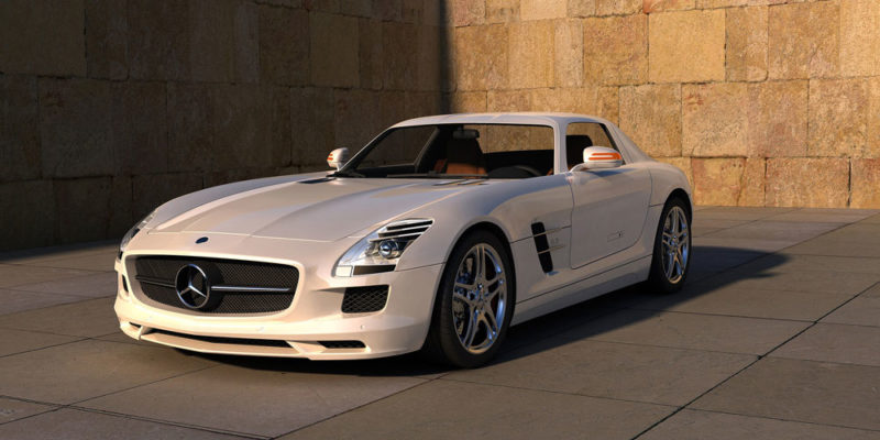 La Mercedes blanche de ce commercial indique un énorme taux de réussite est un bon chiffre d'affaires réalisées pour son entreprise