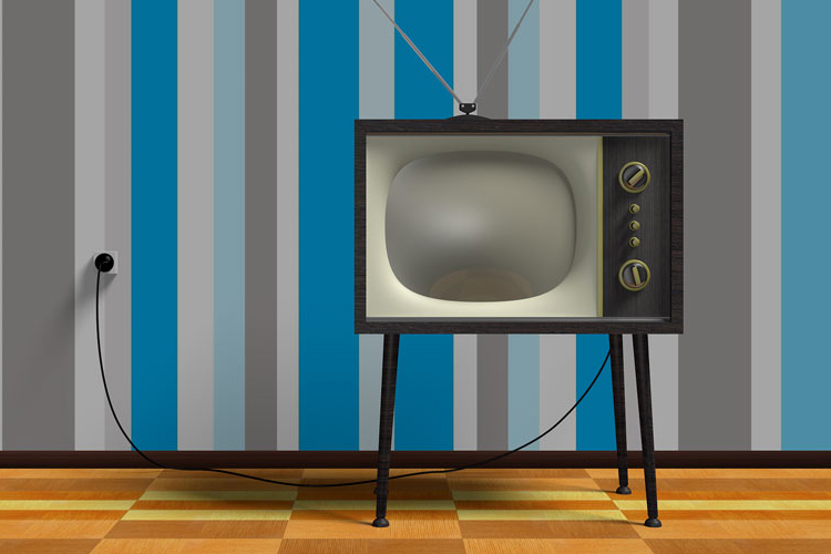 Illustration d'un téléviseur des années 1950 - 1960