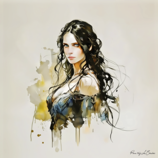 Léto – divinité grecque personnifiée de la maternité divine, portrait féminin mythologique au regard calme et noble, peinture inspirée de la mythologie grecque et des figures du panthéon antique.