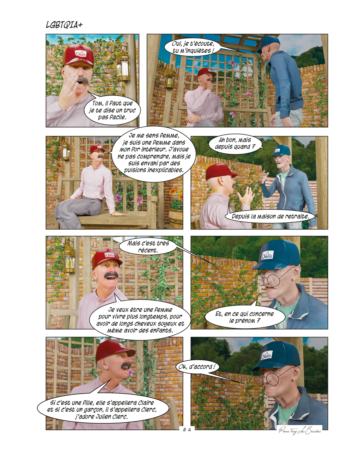 Pierre et Tom, extrait 05 d'une bande dessinée de Pierre Tomy Le Boucher qui se passe dans une maison de retraite.