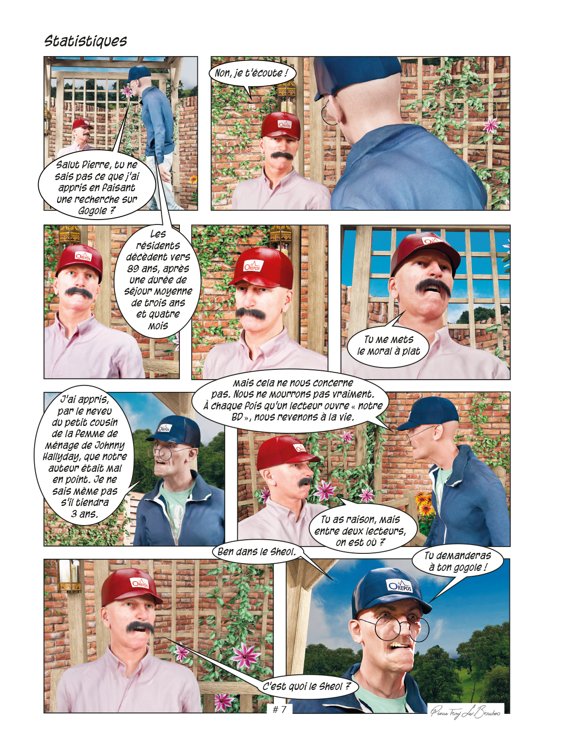 Pierre et Tom, extrait 02 d'une bande dessinée de Pierre Tomy Le Boucher qui se passe dans une maison de retraite.